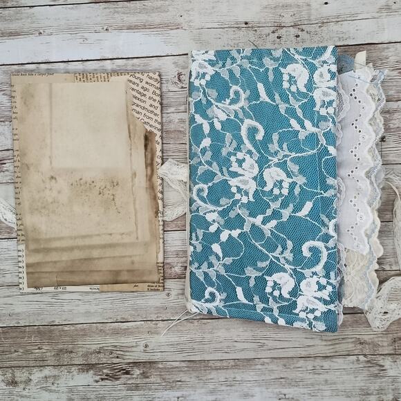 Turquoise Embellished Junk Journal: Flowers, Birds and Butterflies (NLB) - Picture 5 of 16